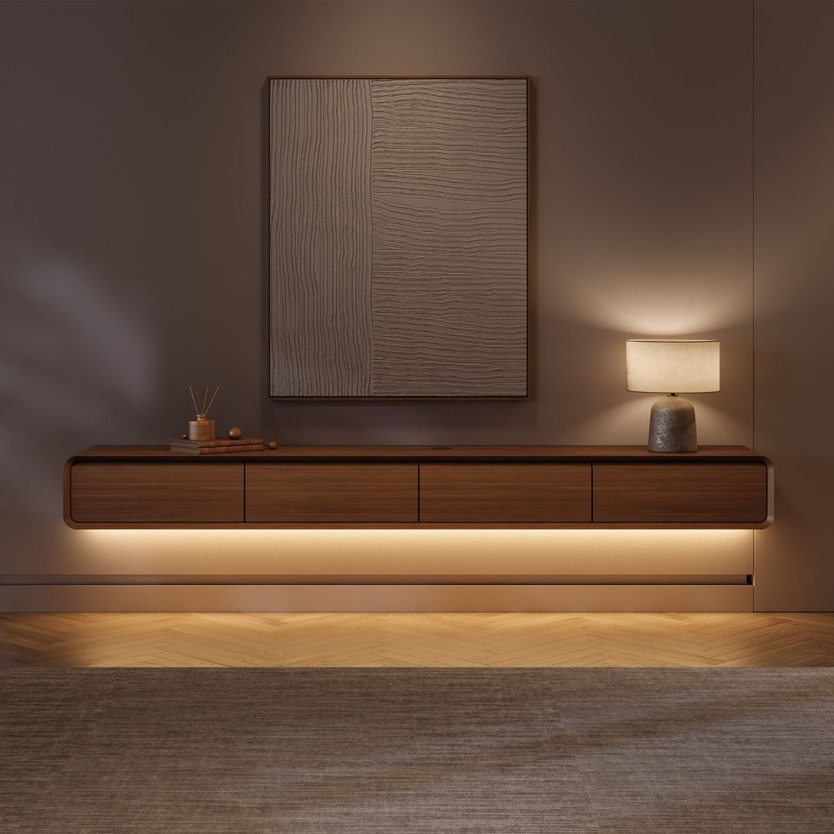 Merrin Minimalist Floating TV Stand - Exclusivia