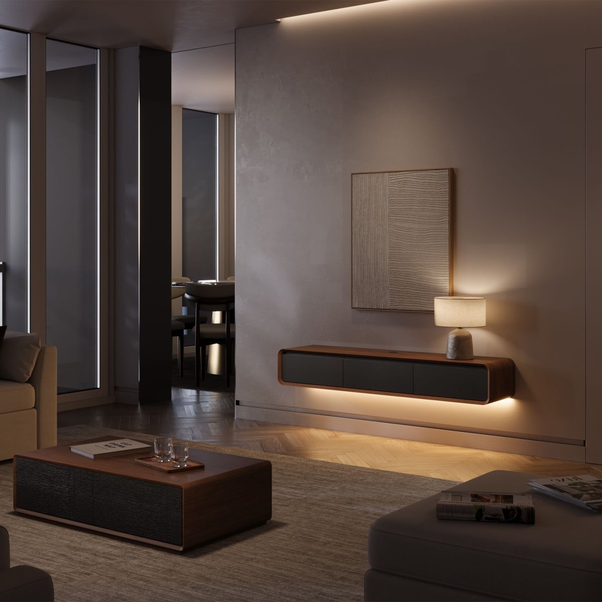 Merrin Minimalist Floating TV Stand - Exclusivia