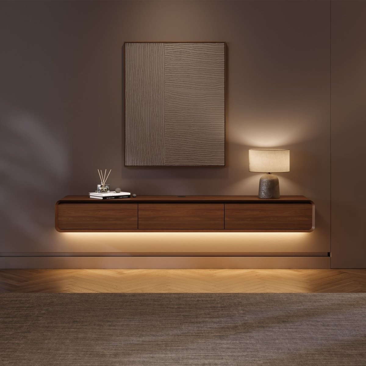 Merrin Minimalist Floating TV Stand - Exclusivia