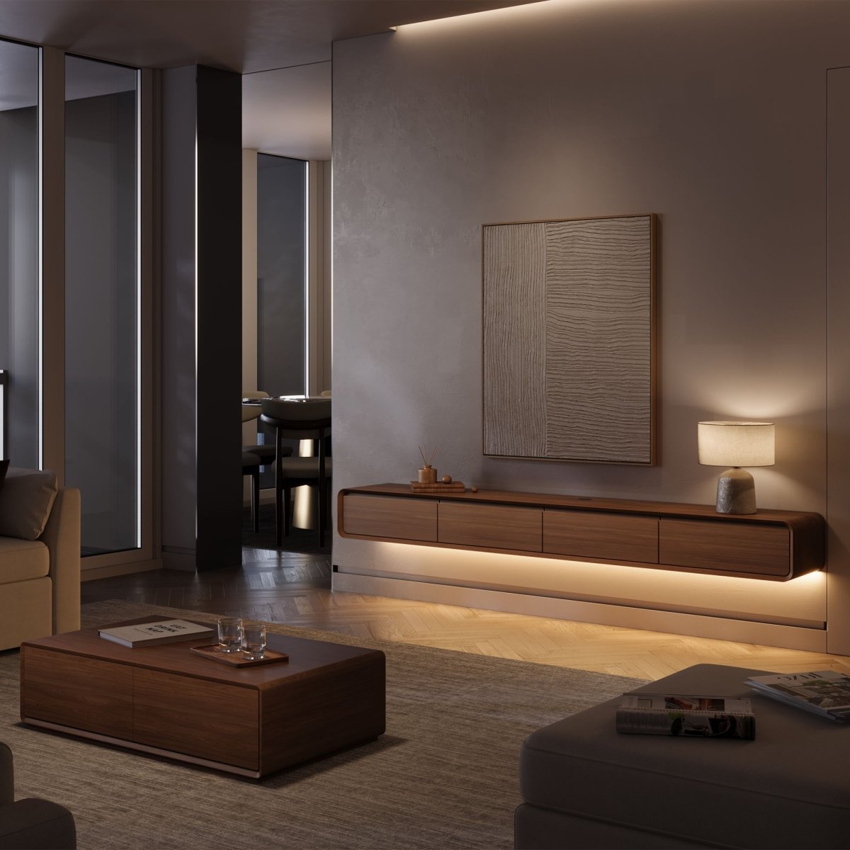 Merrin Minimalist Floating TV Stand - Exclusivia