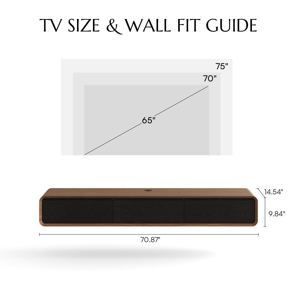 Merrin Minimalist Floating TV Stand - Exclusivia