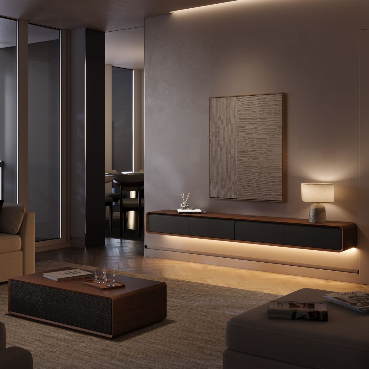 Merrin Minimalist Floating TV Stand - Exclusivia