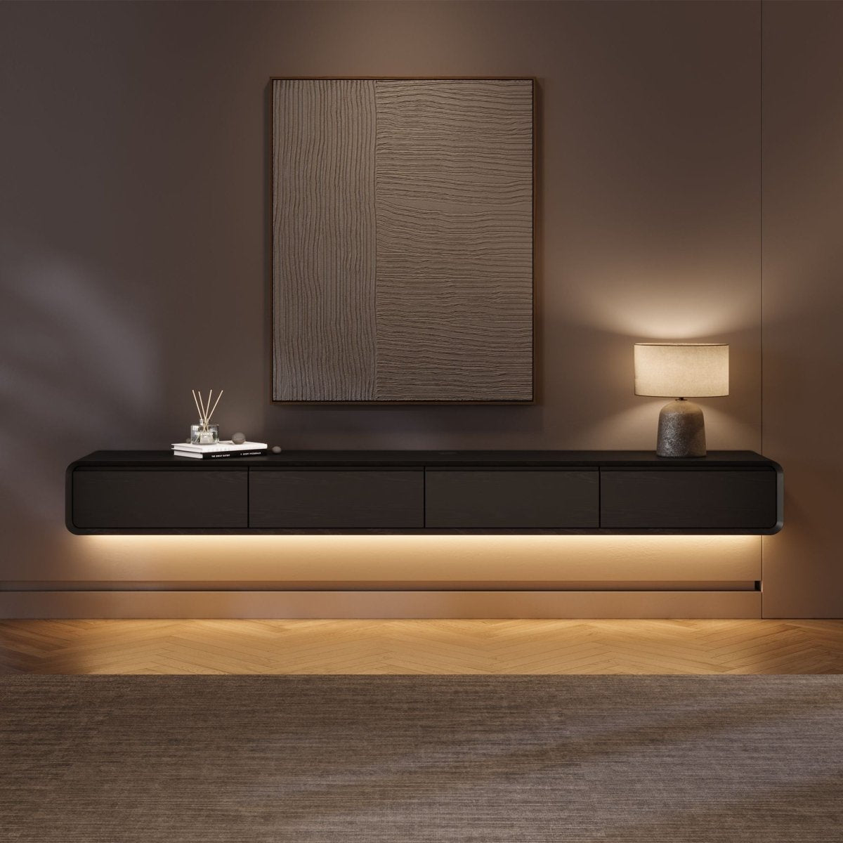Merrin Minimalist Floating TV Stand - Exclusivia