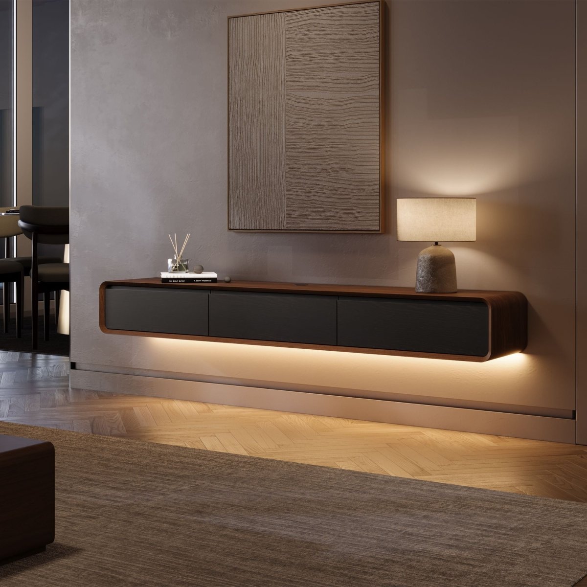 Merrin Minimalist Floating TV Stand - Exclusivia