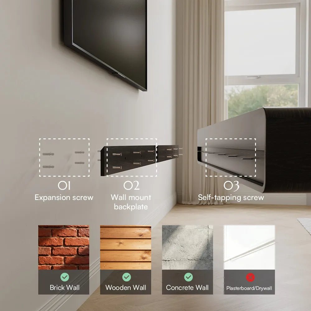 Merrin Minimalist Floating TV Stand - Exclusivia