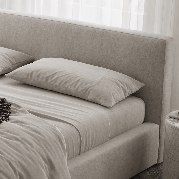 Mira Modern Boucle Fabric Bedframe - Exclusivia