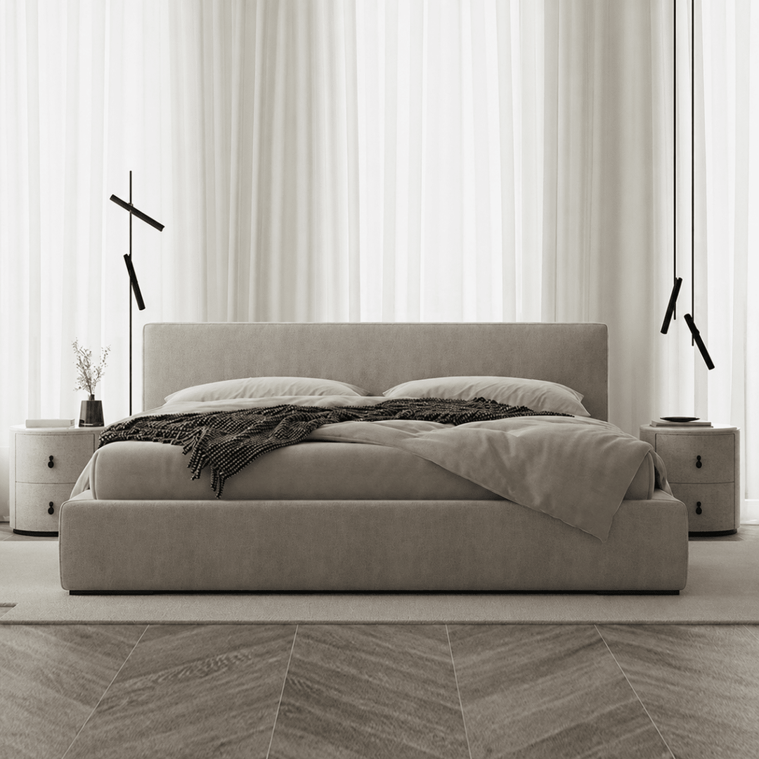 Mira Modern Boucle Fabric Bedframe - Exclusivia
