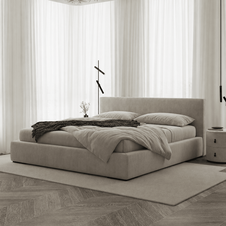 Mira Modern Boucle Fabric Bedframe - Exclusivia