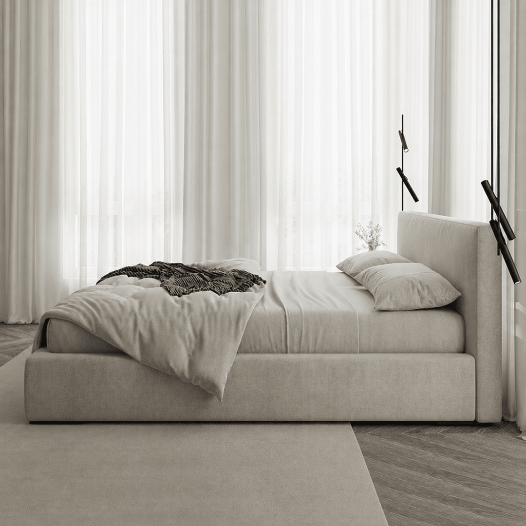 Mira Modern Boucle Fabric Bedframe - Exclusivia