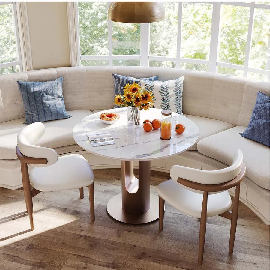Modern Glossy Sintered Stone Breakfast Table - Exclusivia