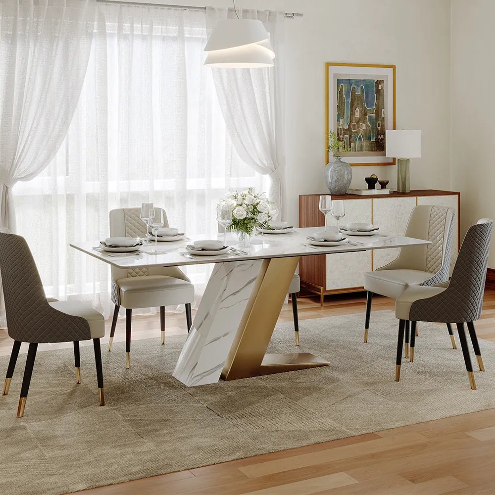 Modern Luxury White Sintered Stone Dining Table - Exclusivia