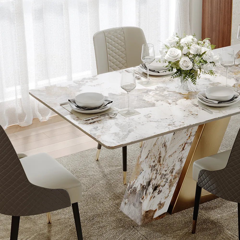 Modern Luxury White Sintered Stone Dining Table - Exclusivia