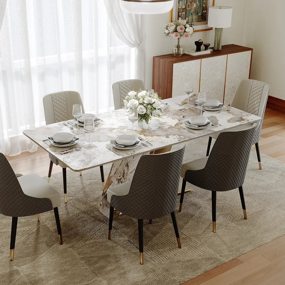 Modern Luxury White Sintered Stone Dining Table - Exclusivia