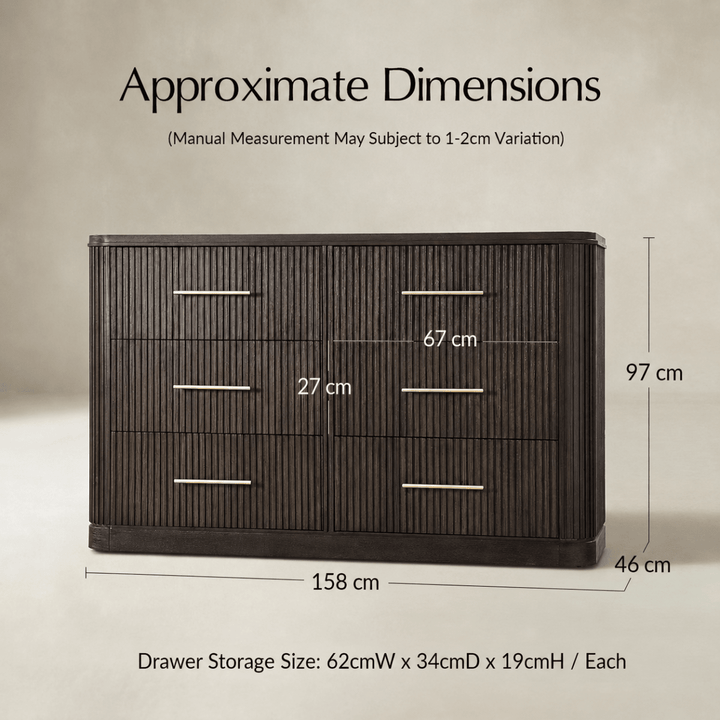 Moduline Wood 6 - Drawer Dresser - Exclusivia