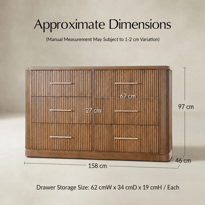 Moduline Wood 6 - Drawer Dresser - Exclusivia
