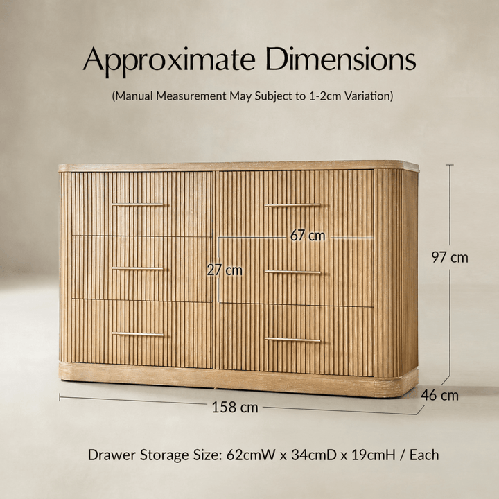 Moduline Wood 6 - Drawer Dresser - Exclusivia