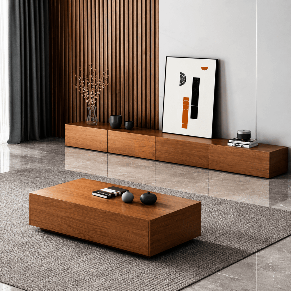 Monolith Solid Wood TV Console - Exclusivia