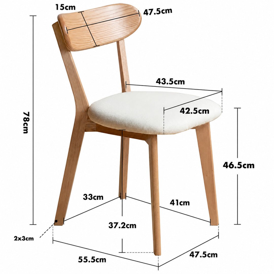Mora Scandinavian Oak Wood Dining Chair - Exclusivia