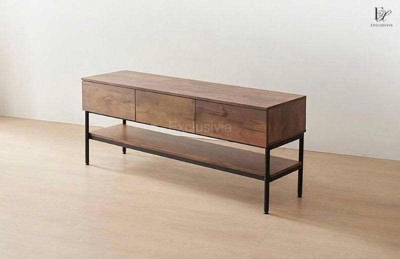 MORNA Industrial Solid Wood TV Console - Exclusivia