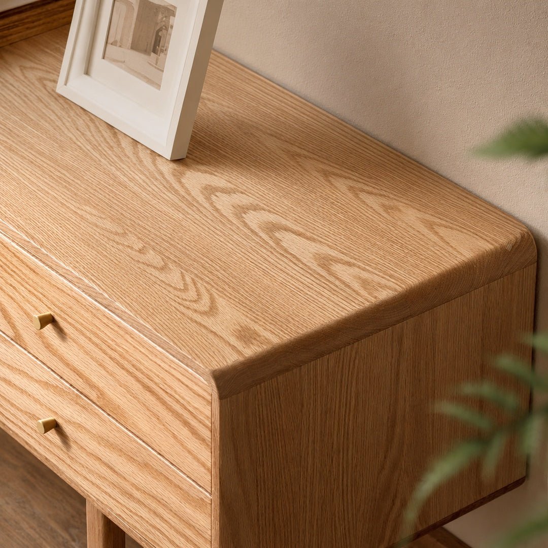 Mossura Oak Wood Glass TV Console - Exclusivia