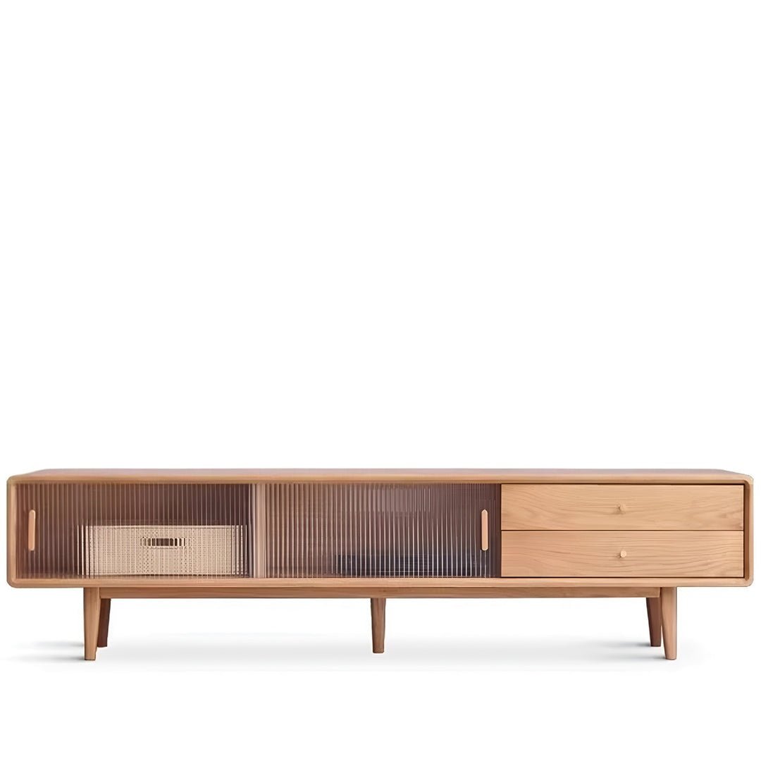 Mossura Oak Wood Glass TV Console - Exclusivia