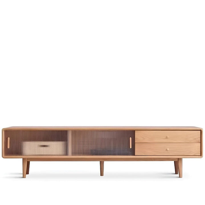 Mossura Oak Wood Glass TV Console - Exclusivia