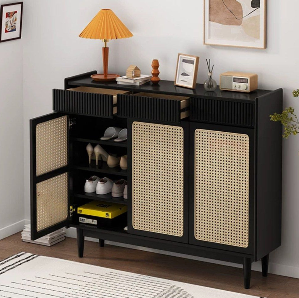 TALUS Rustic Solid Wood Shoe Cabinet