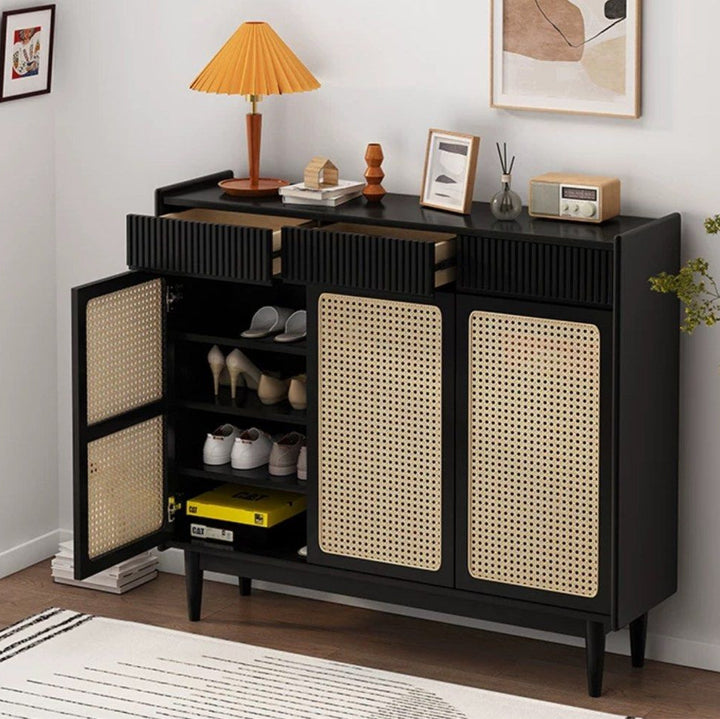TALUS Rustic Solid Wood Shoe Cabinet