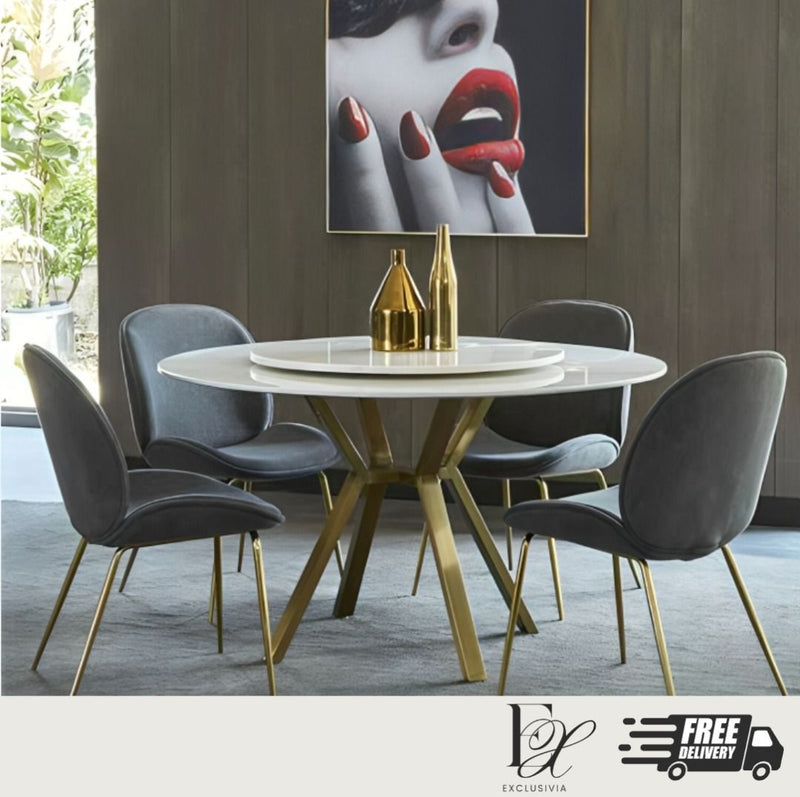 MYRA Contemporary Marble Dining Table - Exclusivia