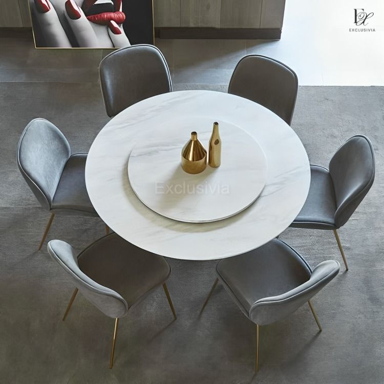 MYRA Contemporary Marble Dining Table - Exclusivia