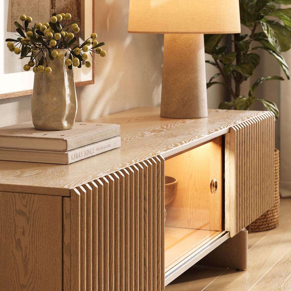 Valmere Mid-Century Fluted Media Console