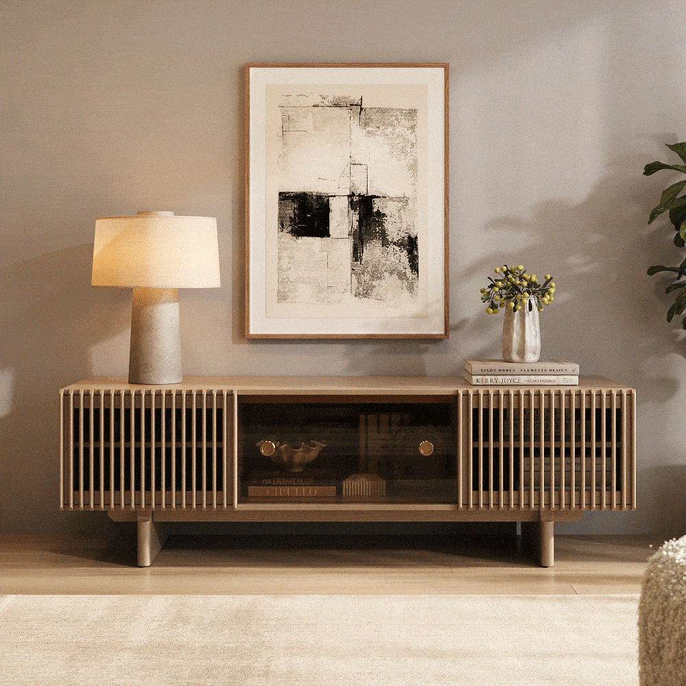 Valmere Mid-Century Fluted Media Console