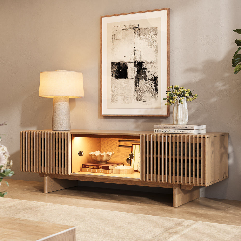 Valmere Mid-Century Fluted Media Console