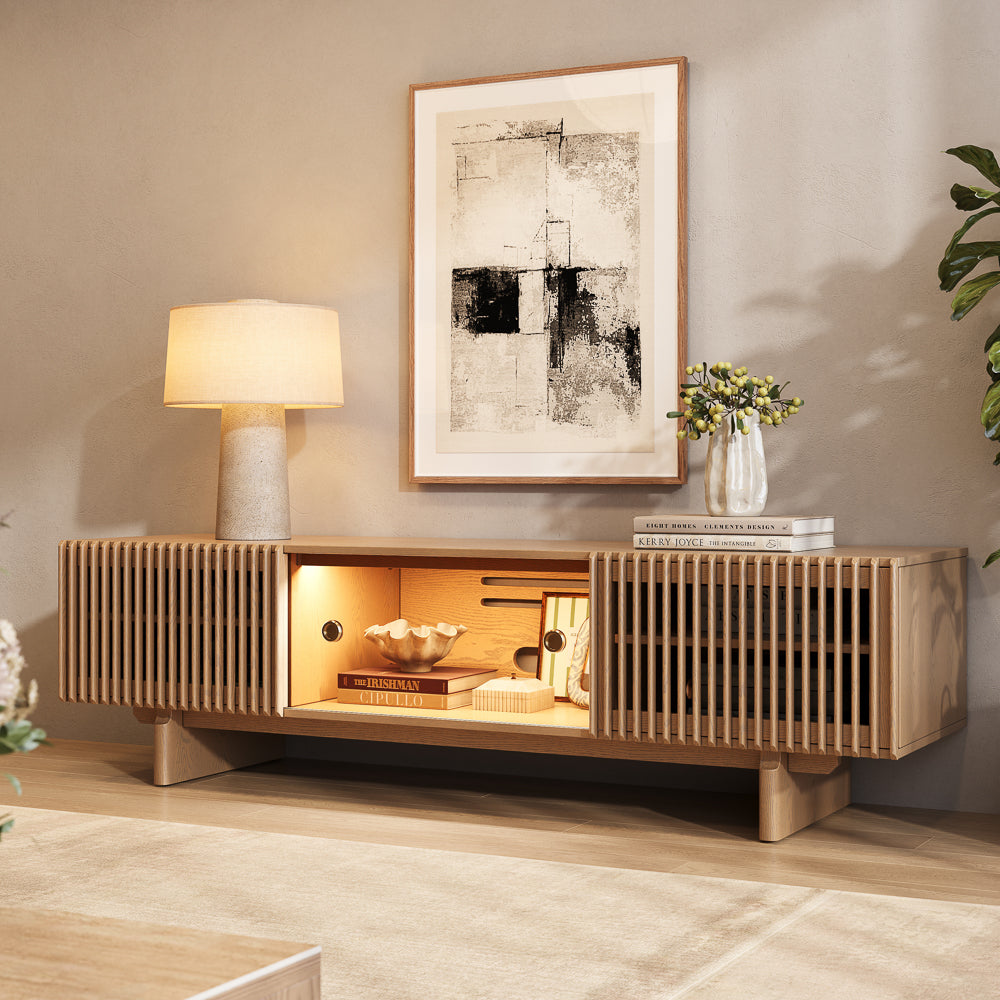 Valmere Mid-Century Fluted Media Console