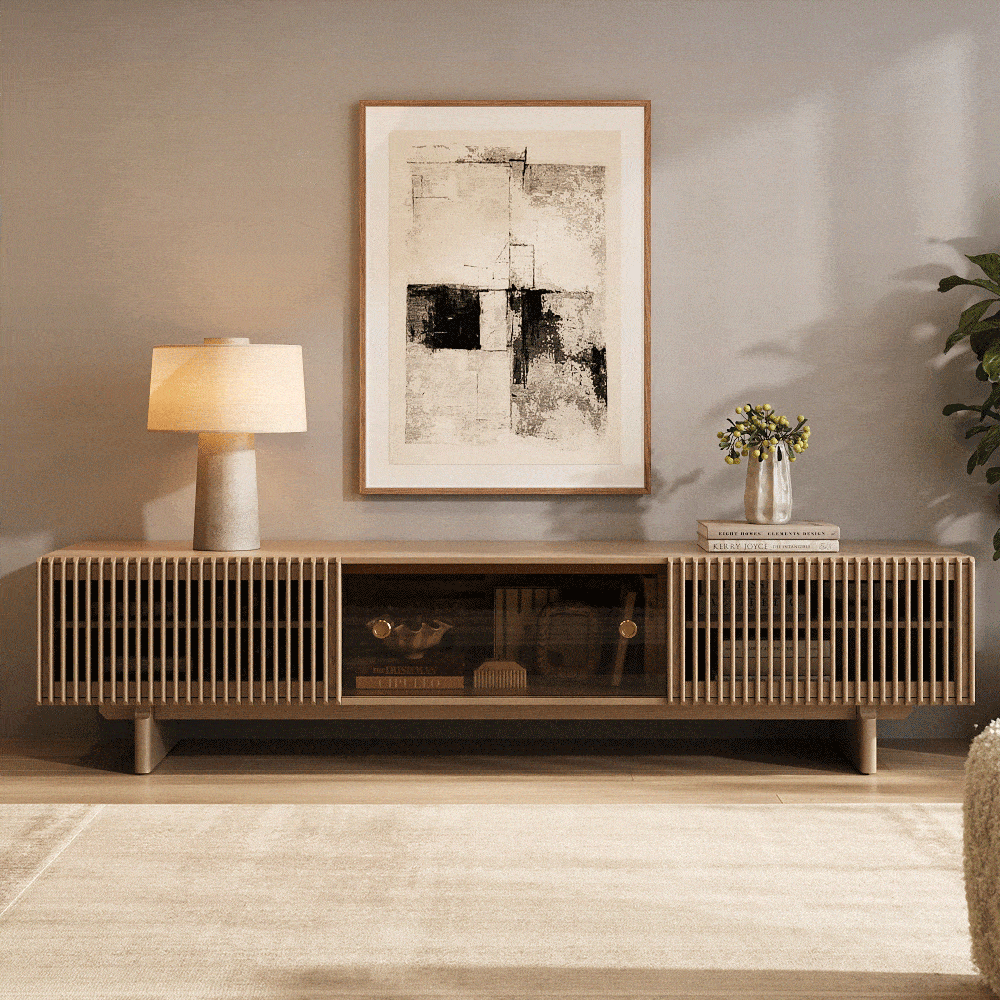 Valmere Mid-Century Fluted Media Console