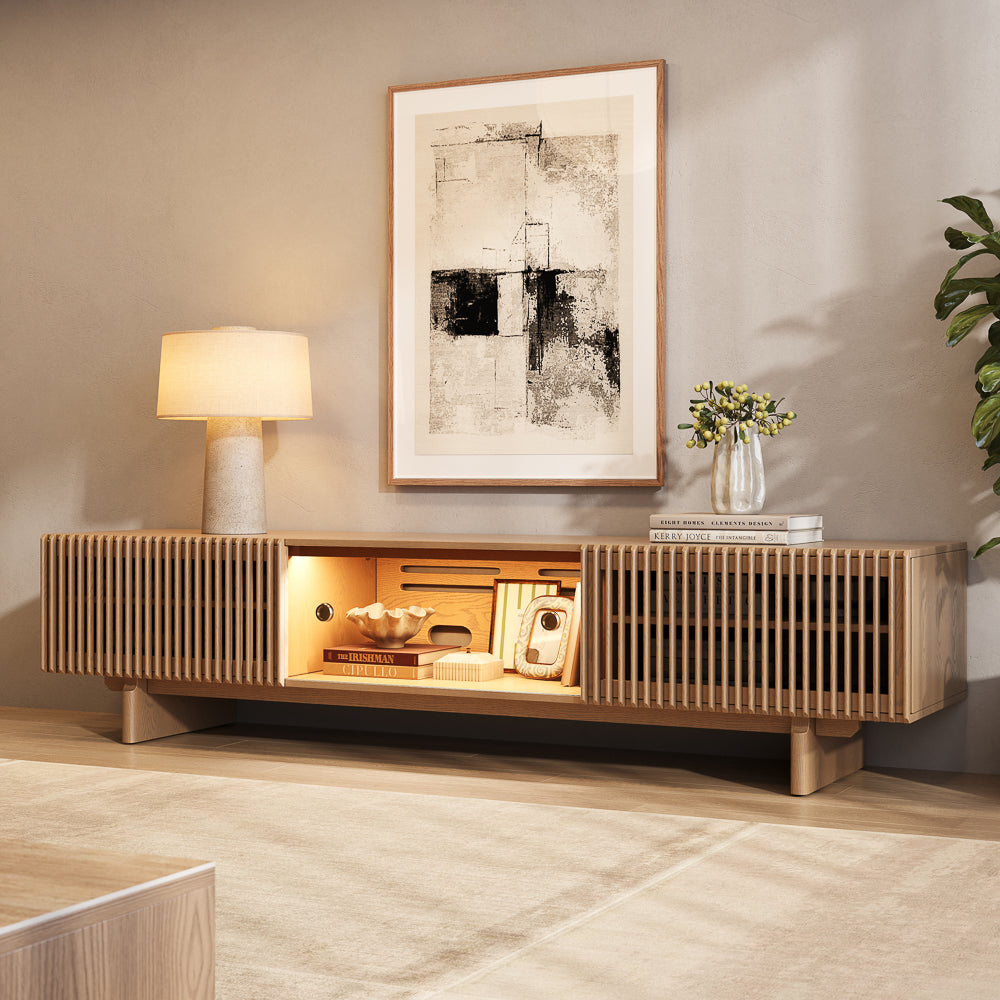 Valmere Mid-Century Fluted Media Console