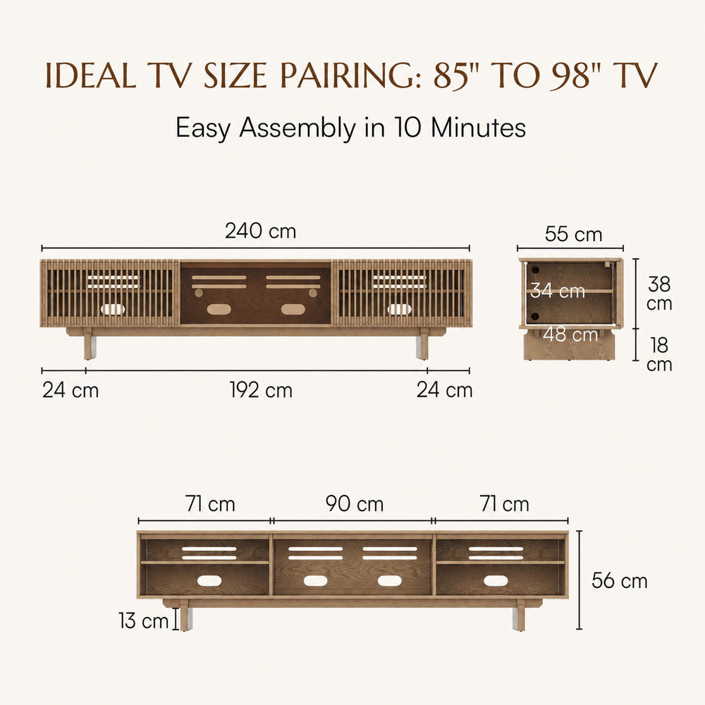 Valmere Mid-Century Fluted Media Console