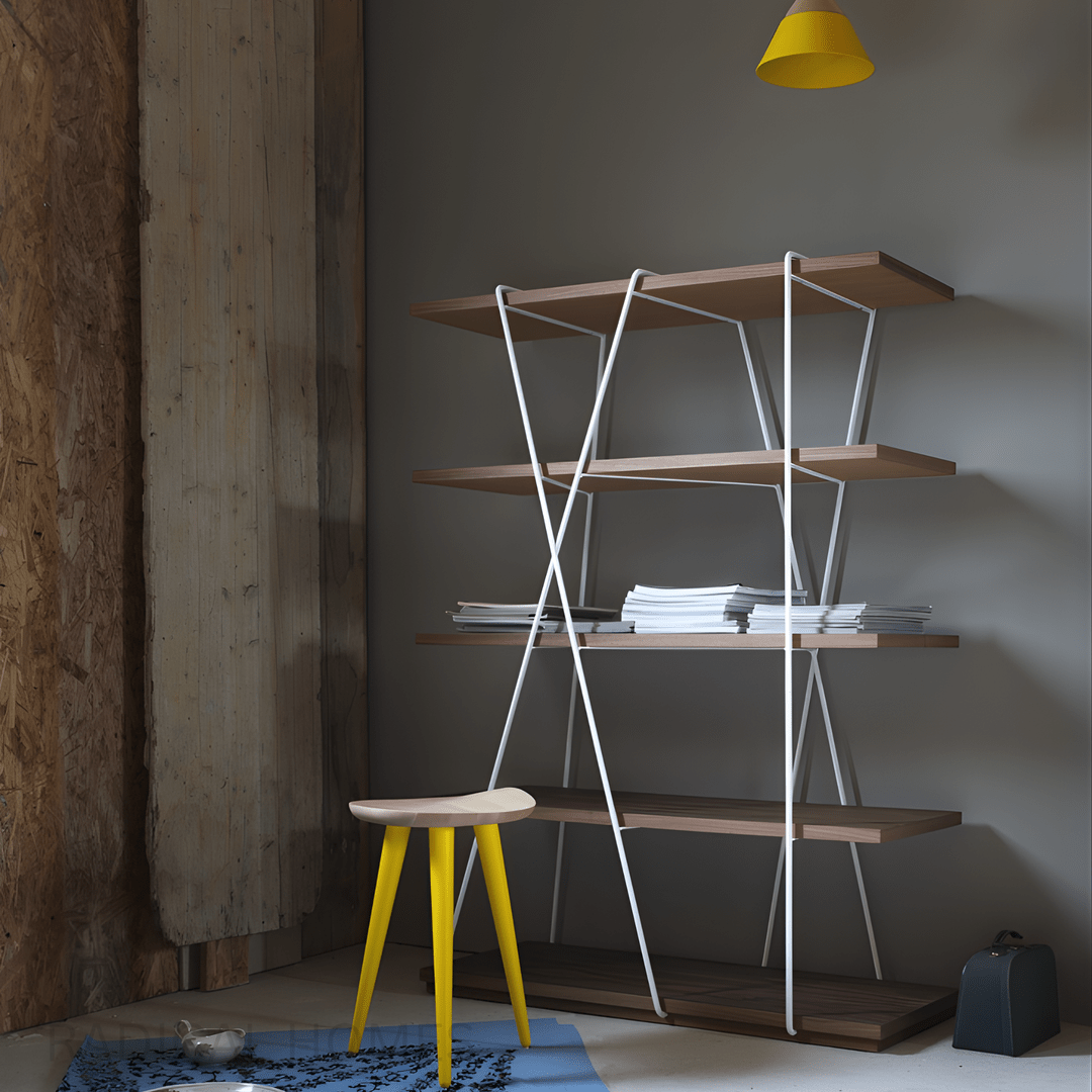 Nero Modern Industrial Solid Wood Display Shelf - Exclusivia