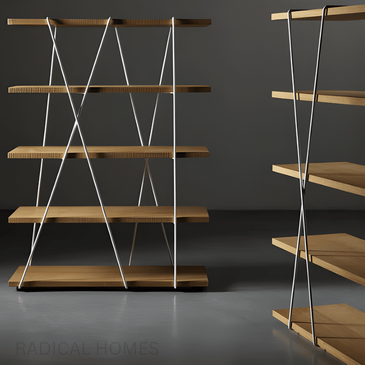 Nero Modern Industrial Solid Wood Display Shelf - Exclusivia