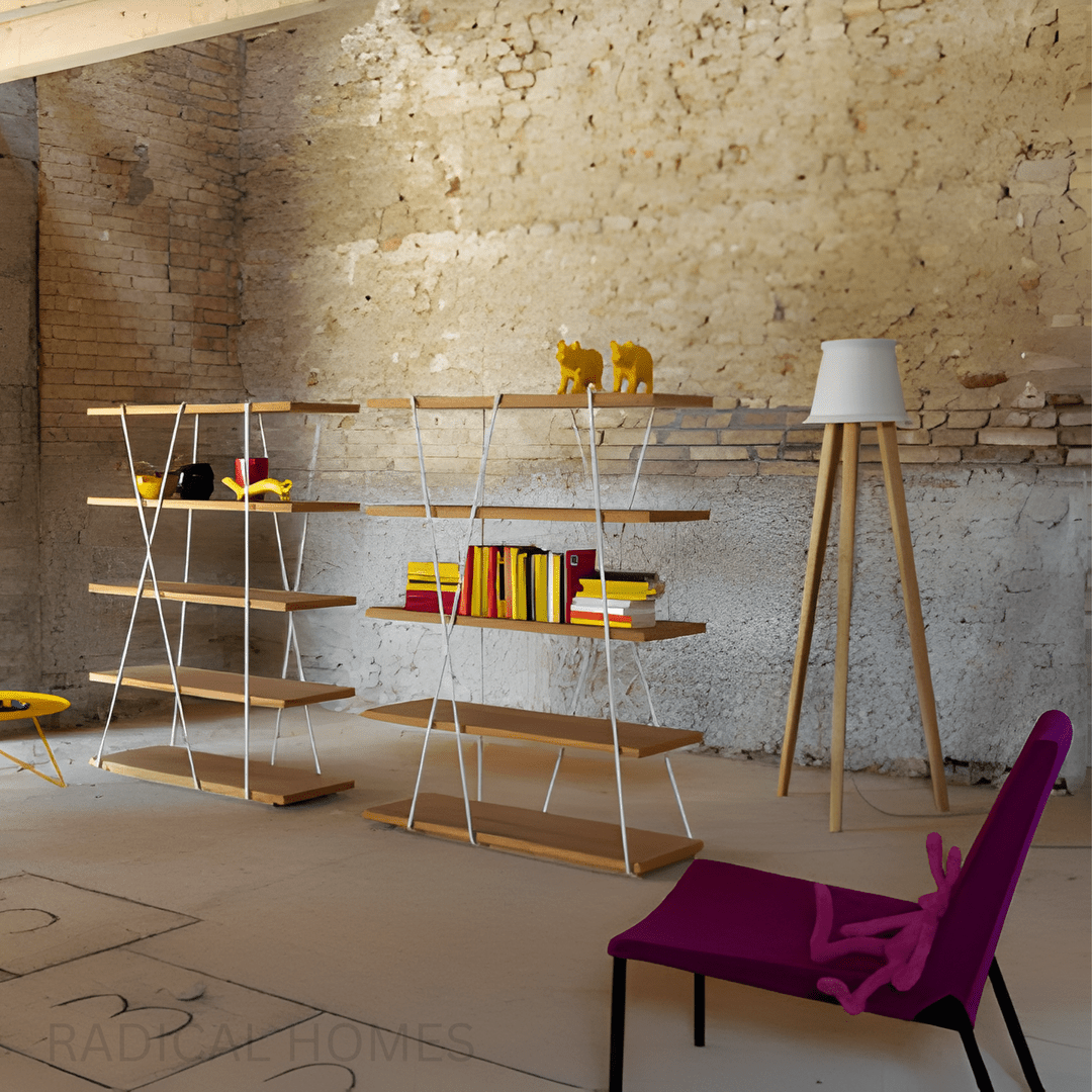 Nero Modern Industrial Solid Wood Display Shelf - Exclusivia