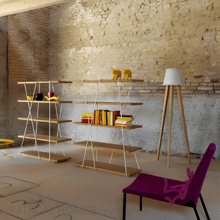 Nero Modern Industrial Solid Wood Display Shelf - Exclusivia