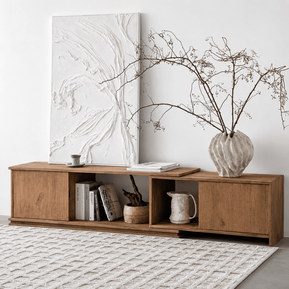 Nile Extendable Solid Wood TV Console - Exclusivia