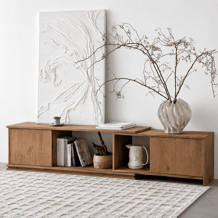 Nile Extendable Solid Wood TV Console - Exclusivia
