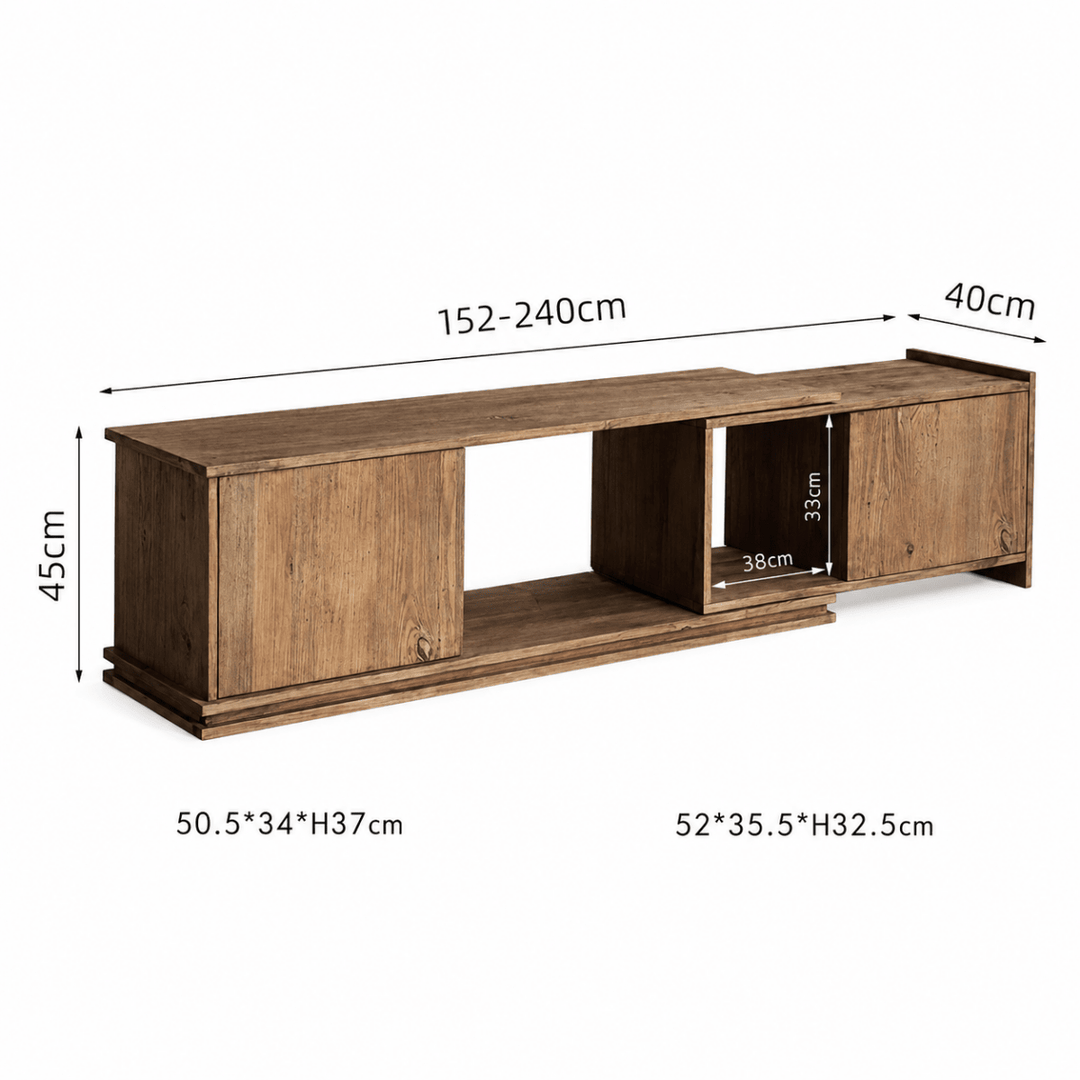 Nile Extendable Solid Wood TV Console - Exclusivia