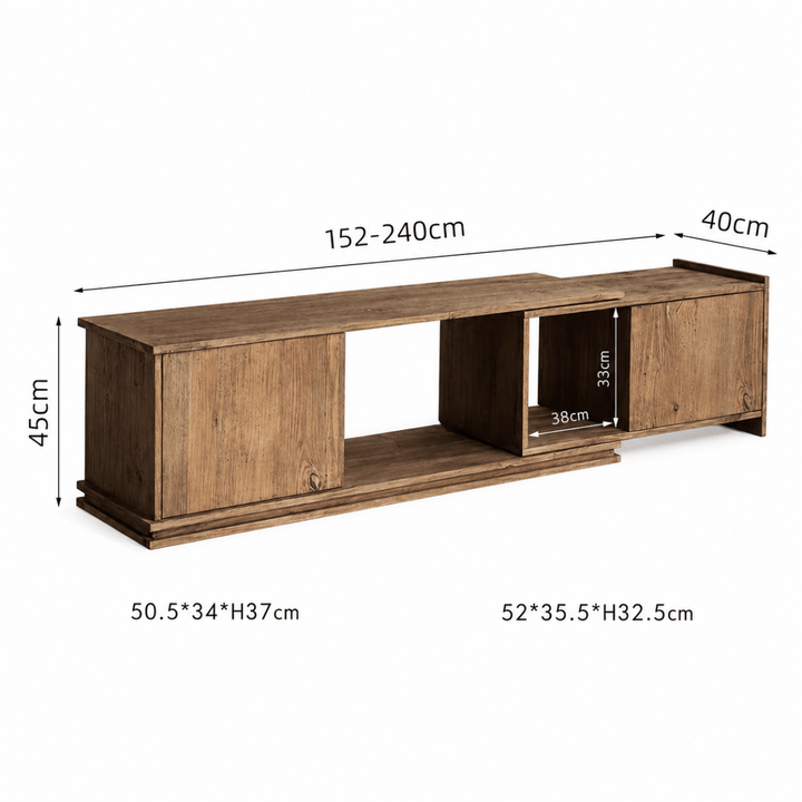 Nile Extendable Solid Wood TV Console - Exclusivia