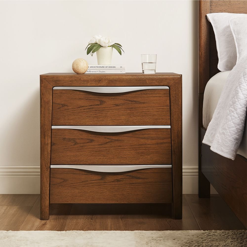 Nils 3 - Drawer Nightstand, 66 cm - Exclusivia
