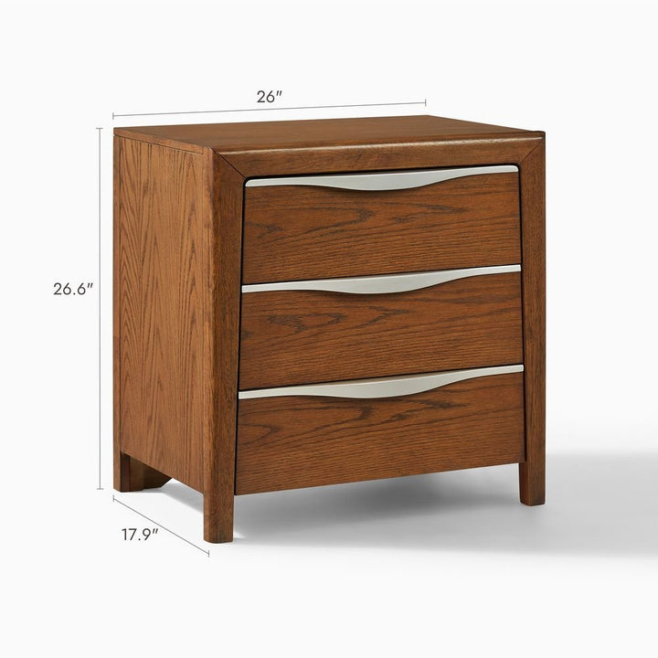 Nils 3 - Drawer Nightstand, 66 cm - Exclusivia