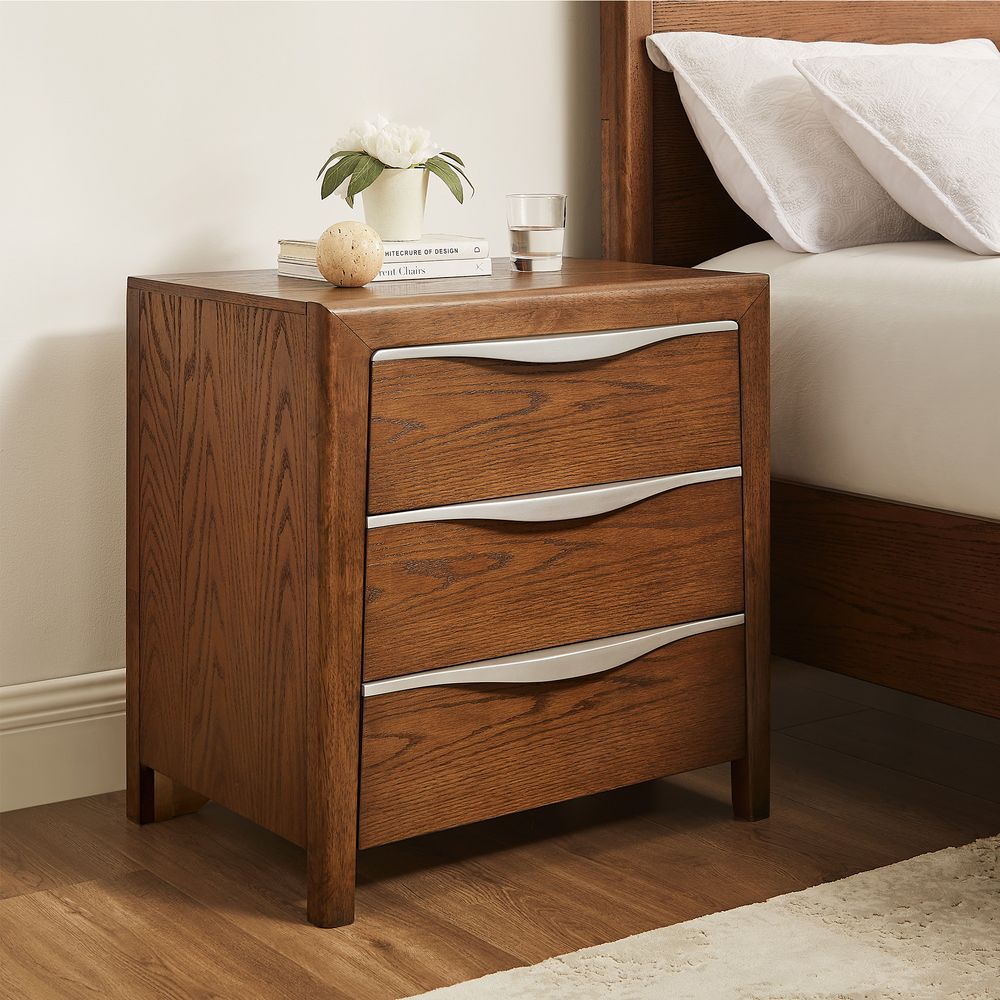 Nils 3 - Drawer Nightstand, 66 cm - Exclusivia
