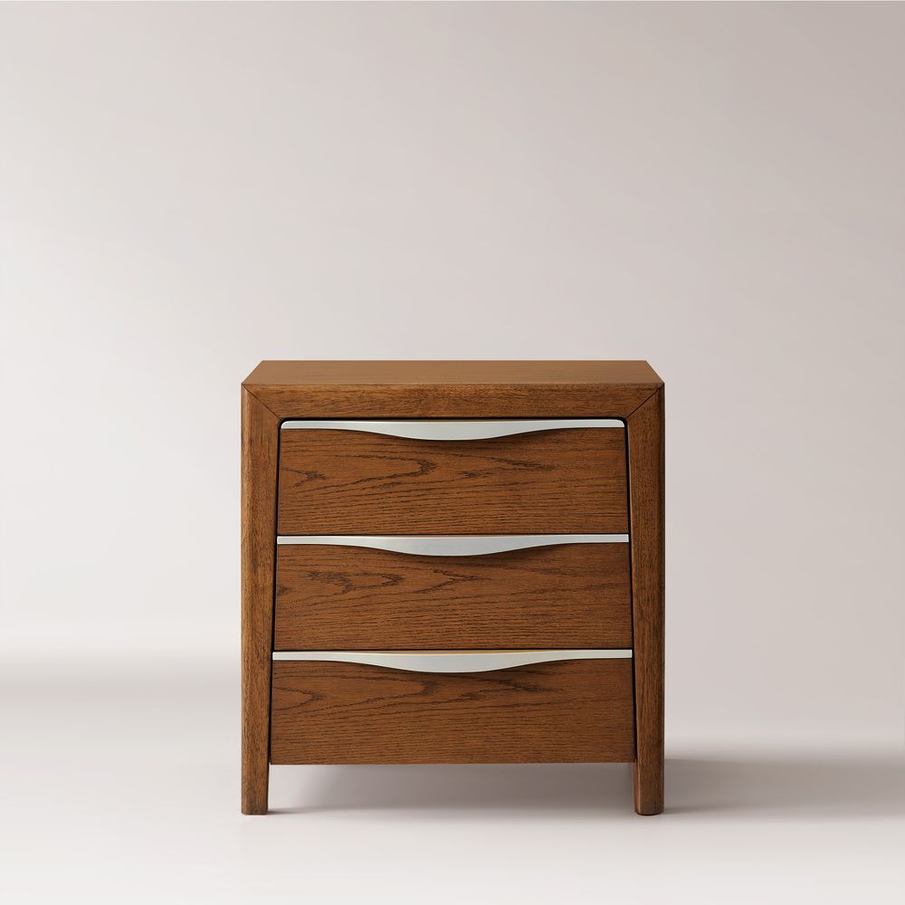 Nils 3 - Drawer Nightstand, 66 cm - Exclusivia