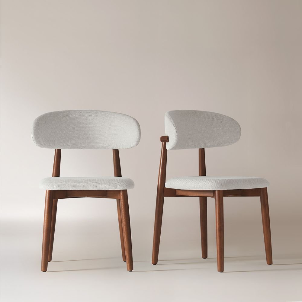 Noelle Cotton Linen Dining Chairs (Set of 2) - Exclusivia